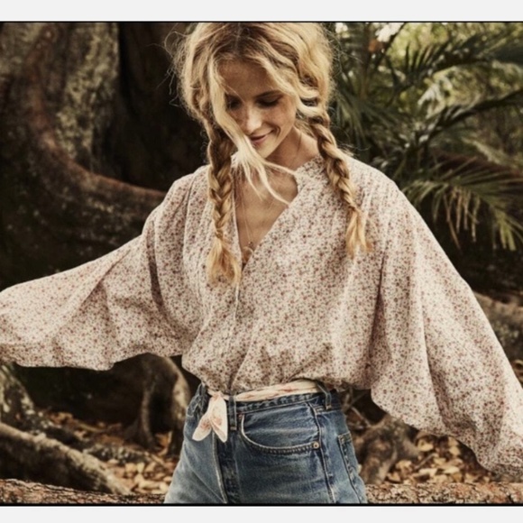 DOEN O’KEEFFE BLOUSE IN PEACH MATHRAS GARDEN FLORAL SZ: S - Picture 12 of 12